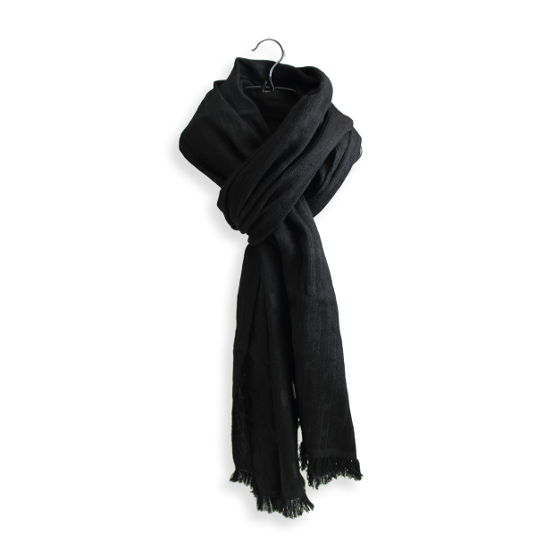 black-silk-wool-men’s-scarf-Orpheon
