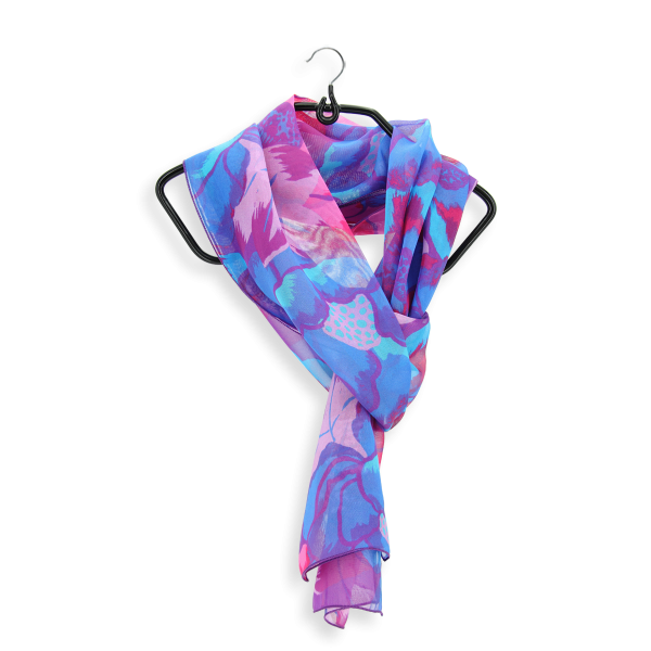 Blue-violet-printed-silk-peony-flower-women’s-scarf