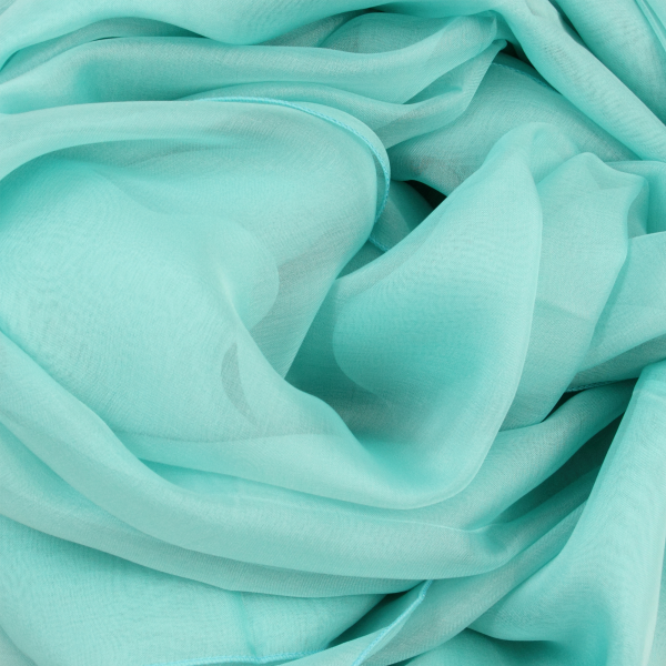 Women's-silk-chiffon-monochrome-blue-aqua