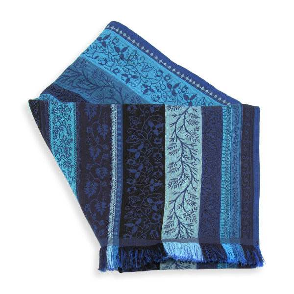 Romain-blue-wool-silk-cotton-men’s-scarf