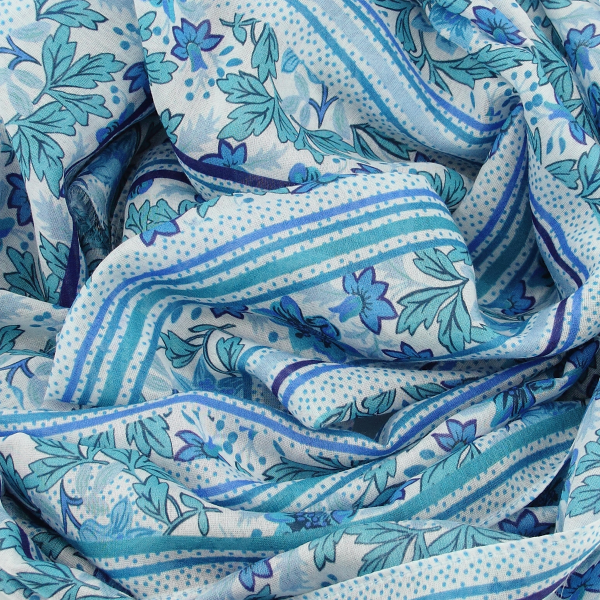 Women's-blue-cotton-silk-printed-scarf-Jardin