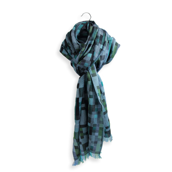Blue sky-men’s-wool-cotton-silk-scarf-Recital