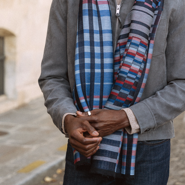 Parade-blue-rayon-cotton-wool-scarf