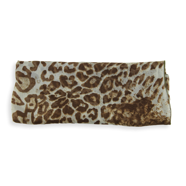 Brown-animal skin-printed-silk-women's-scarf