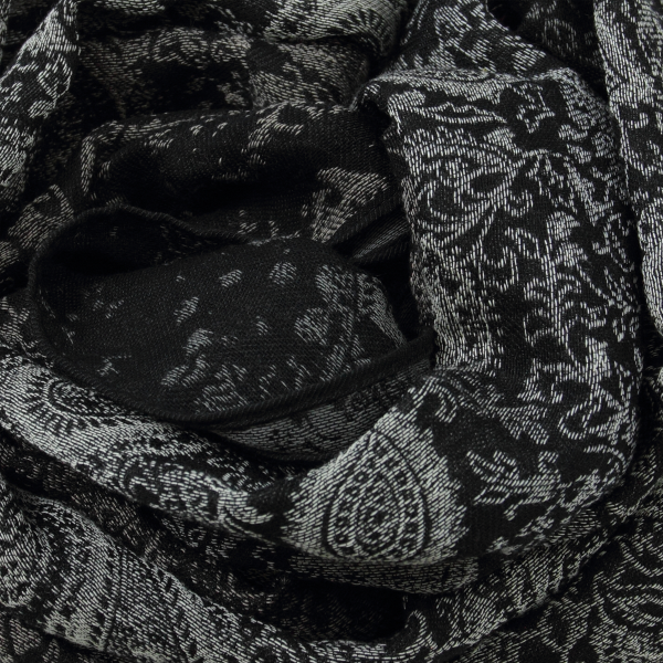 Scarf-women’s-cotton-silk-black-off-white-Mumbai