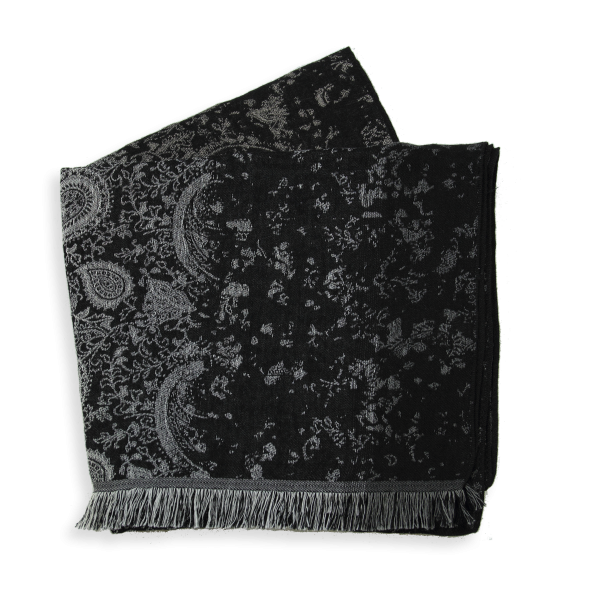 Scarf-women’s-cotton-silk-black-off-white-Mumbai