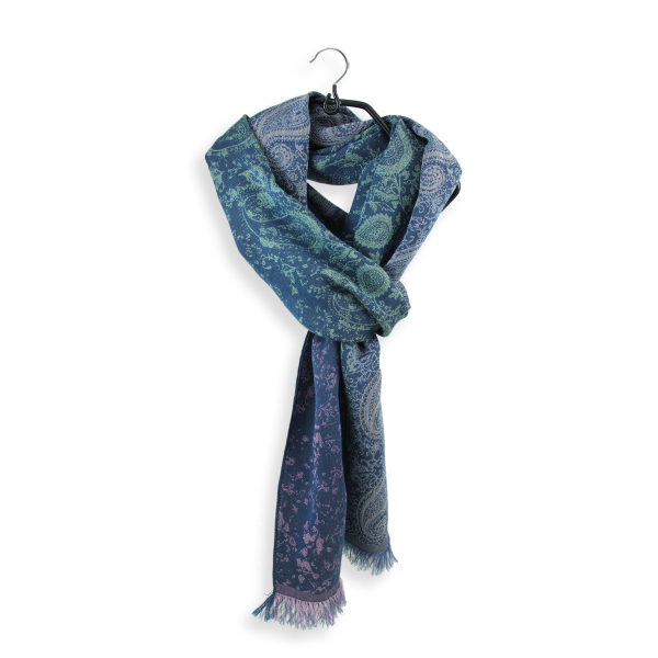 Scarf-women’s-cotton-silk-denim-blue-Mumbai