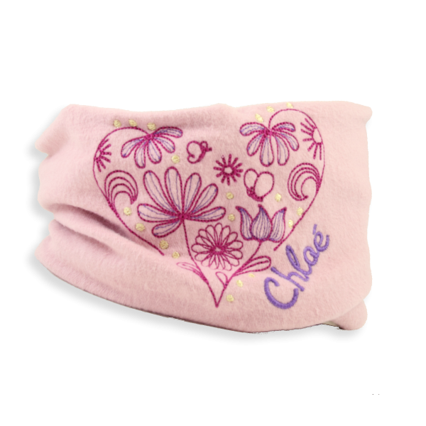 Pink-organic-cotton-heart-embroidered-children’s-scarf