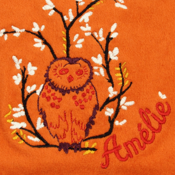 Orange-halloween-organic-cotton-cake-embroidered-children’s-scarf