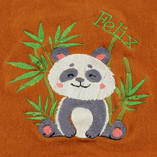 Caramel-organic-cotton-panda-embroidered-children’s-scarf