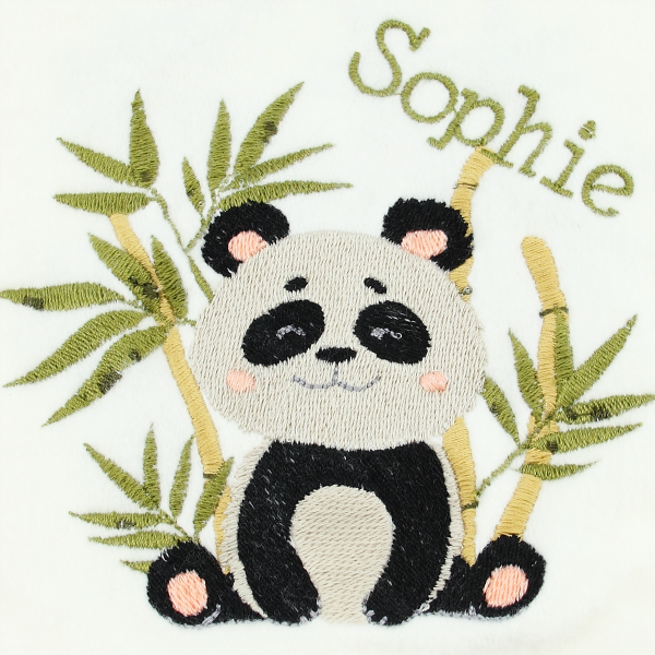 Off white-organic-cotton-panda-embroidered-children’s-scarf
