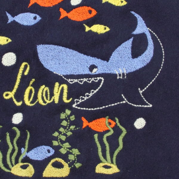 Marine-organic-cotton-shark-embroidered-children’s-scarf