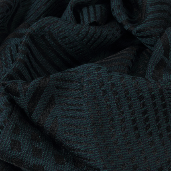 Dark-green-silk-Merino wool-men’s-scarf-Kyoto