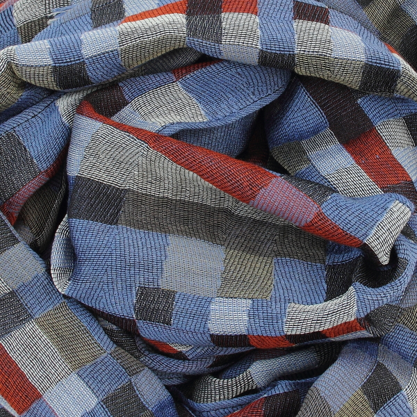 Denim blue-men’s-wool-cotton-silk-scarf-Recital