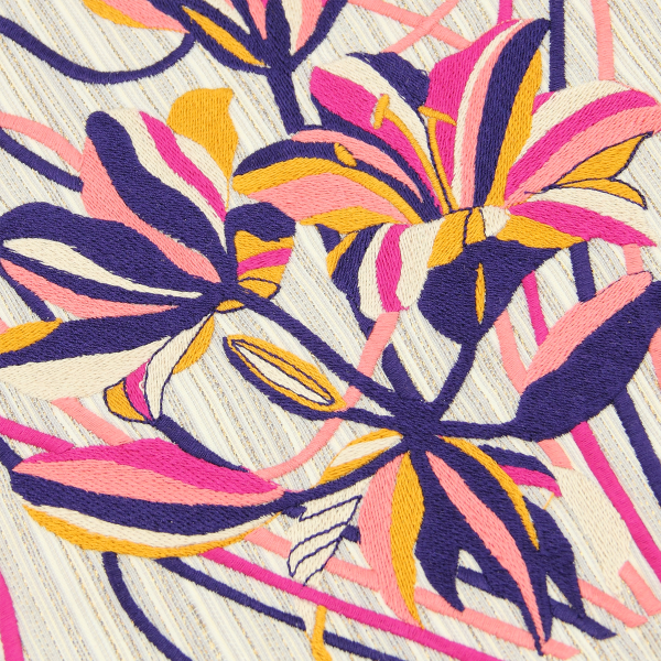 women’s-embroidered-woven bag- fleurs ondulantes -gold