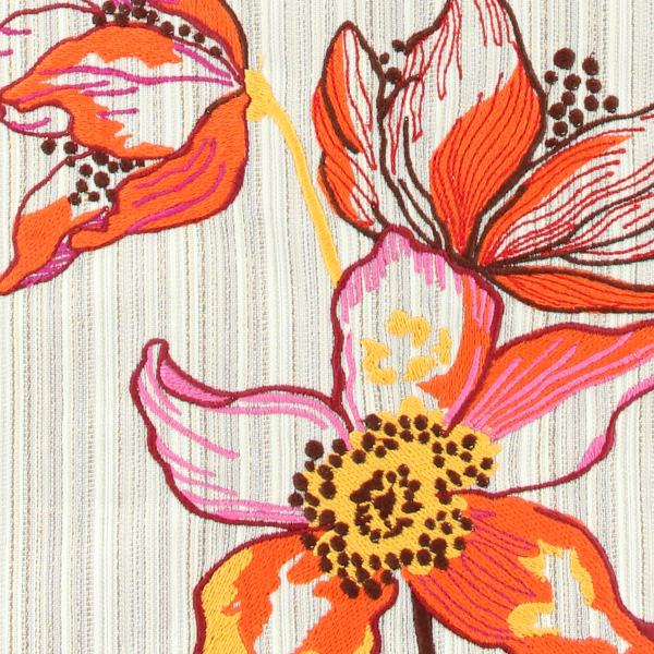 women’s-embroidered-woven bag-trio de fleurs- gold