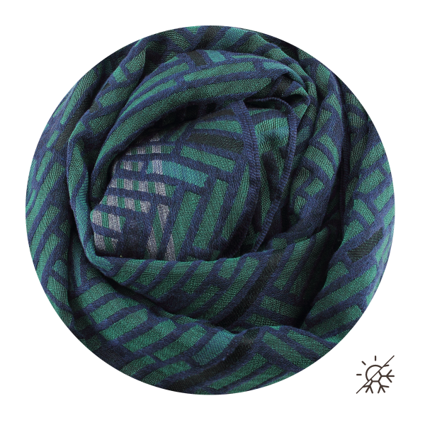 Blue-green-silk-Merino-wool-Made-in-France-stole-Wand