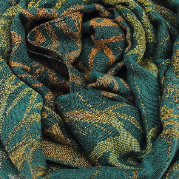 Green-ochre-cotton-women's-scarf-Roseland