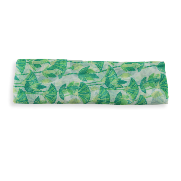 Green-lotus-flower-printed-silk-women’s-scarf