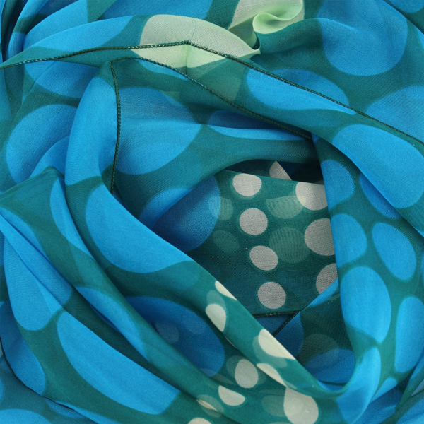 polka dot-printed-green-women's-silk-scarf