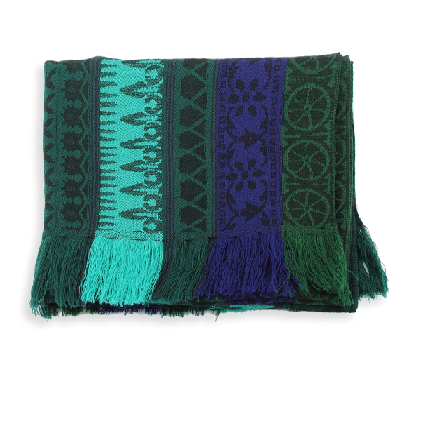 Turquoise-green-rayon-wool-women’s-scarf-Precieux