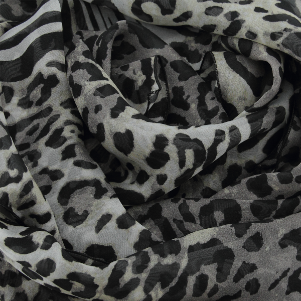 Grey-animal skin-printed-silk-women's-scarf