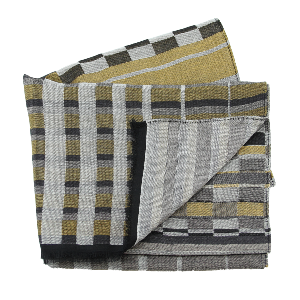 Parade-gray-yellow-rayon-cotton-wool-scarf