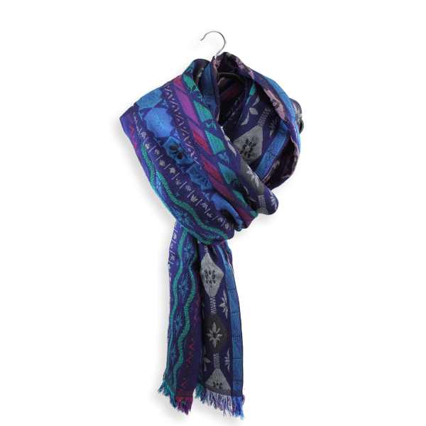 Ink blue-women’s-wool-cotton-silk-scarf-Chanson