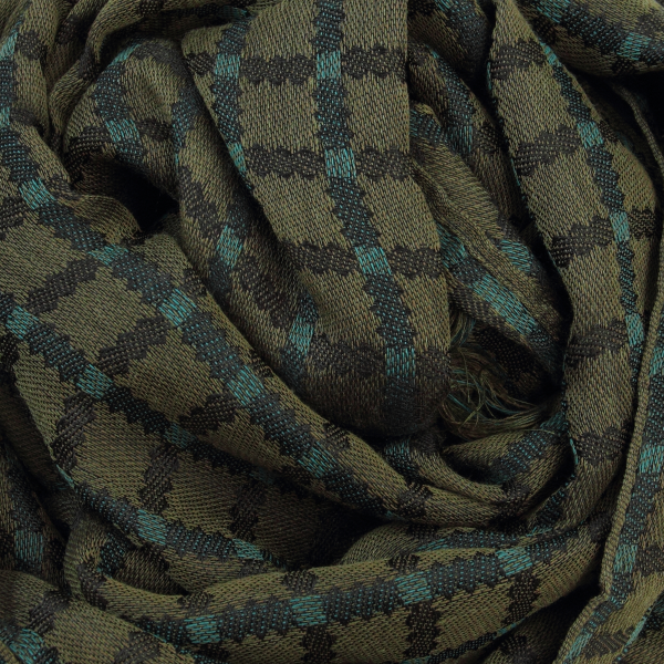 cashmere-coton-silk-man's-scarf-khaki-green-Manchester