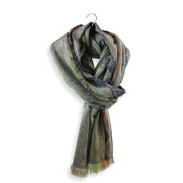Khaki-women’s-wool-cotton-silk-scarf-Chanson