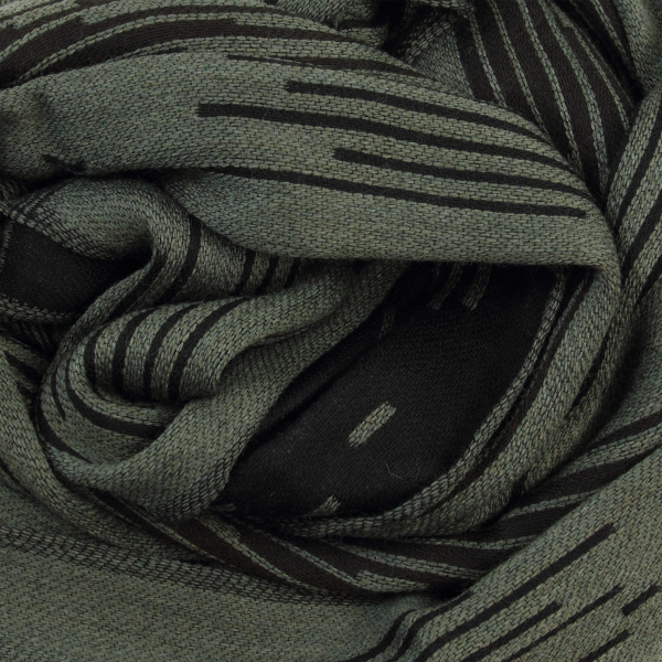 Khaki-Merino wool-rayon-men’s-scarf-Neon