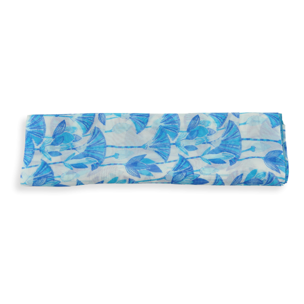blue-turquoise-lotus-flower-printed-silk-women’s-scarf