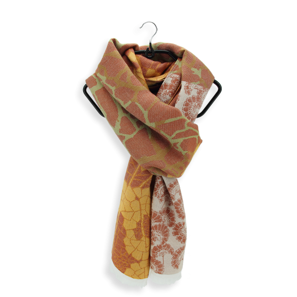Lotus-yellow-brown-silk-cotton-rayon-women’s-scarf