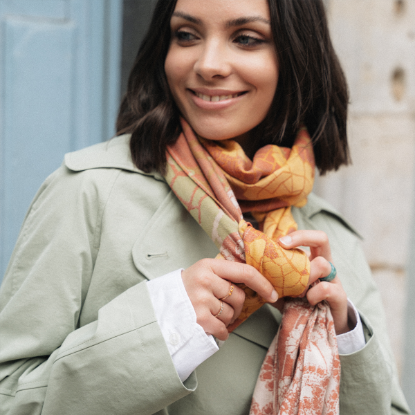 Lotus-yellow-brown-silk-cotton-rayon-women’s-scarf