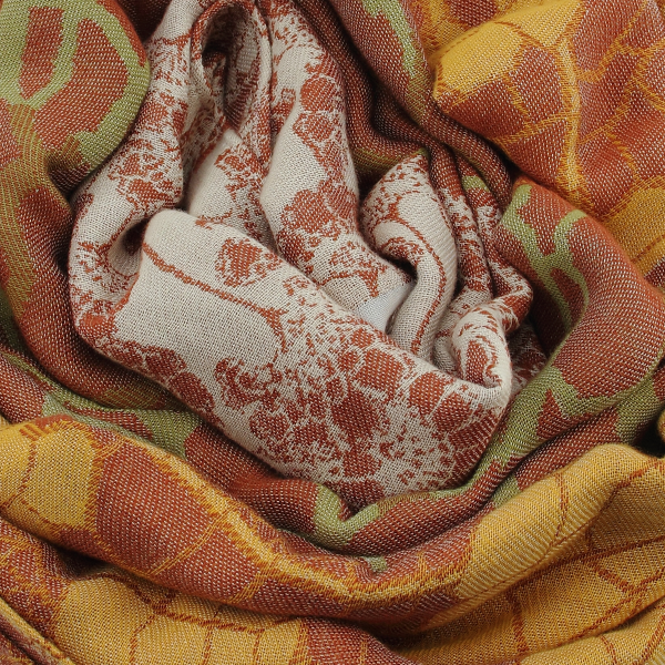 Lotus-yellow-brown-silk-cotton-rayon-women’s-scarf