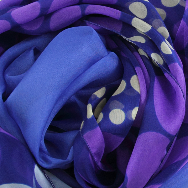 Purple-blue-polka dot-women's-silk duo