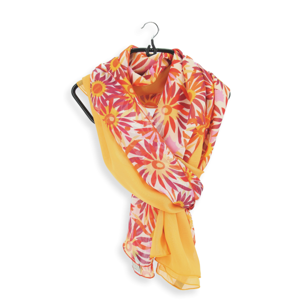 Yellow ochre-flower solaire-women's-silk-duo