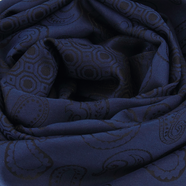 Blue-marine-silk-men's-scarf-Charles-made-in-France