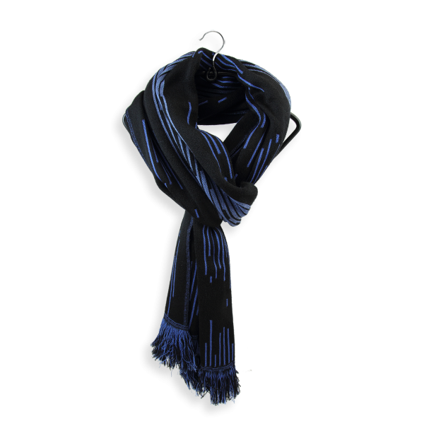Black-blue-Merino wool-rayon-men’s-scarf-Neon