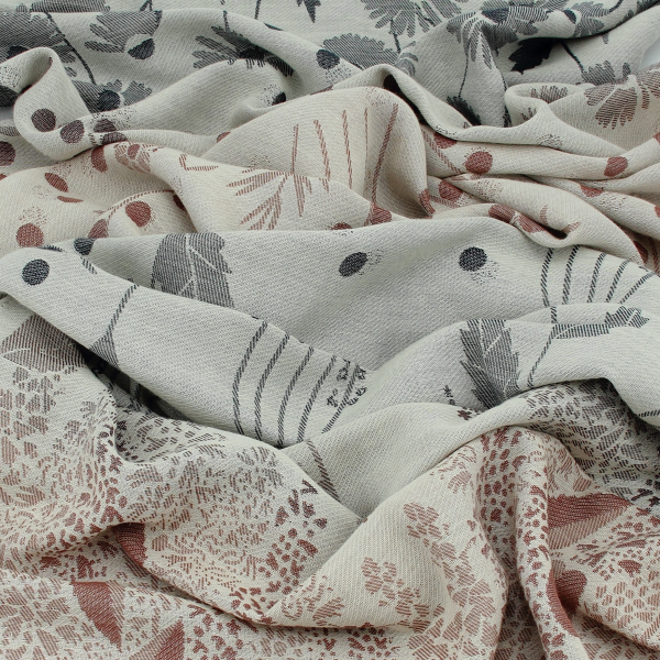 Women's-organic cotton-navy-brown-stole-Jardin