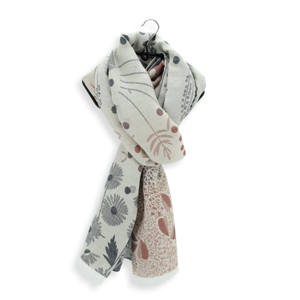 Women's-organic cotton-navy-brown-stole-Jardin