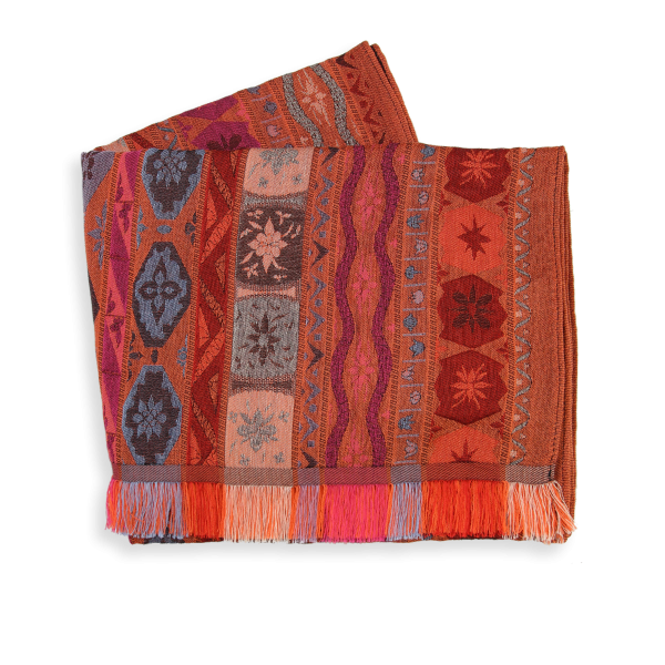Orange-women’s-wool-cotton-silk-scarf-Chanson
