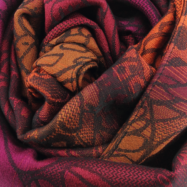 Pink-orange-rayon-Merino wool-women’s-scarf-Style