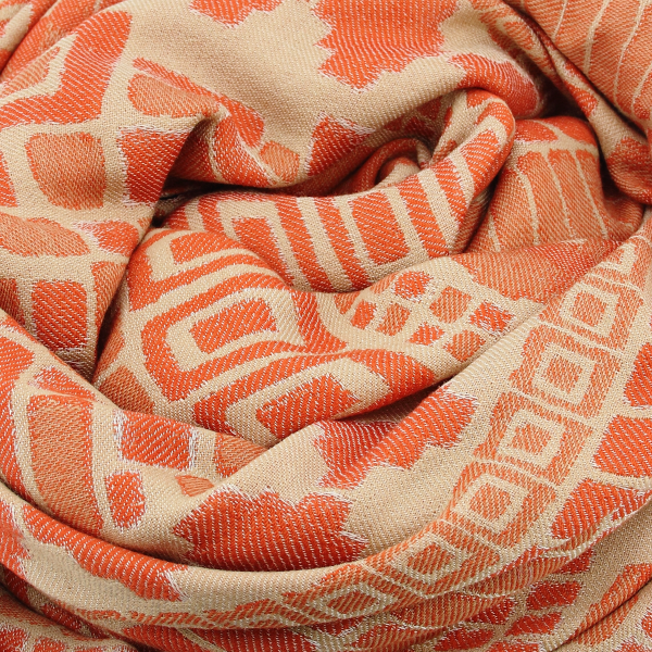 Orange-wool-rayon-women’s-scarf-Rive gauche