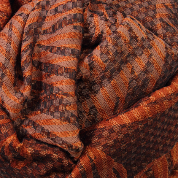 Orange-cotton-silk-wool-women’s-oversize-stole-Valparaiso