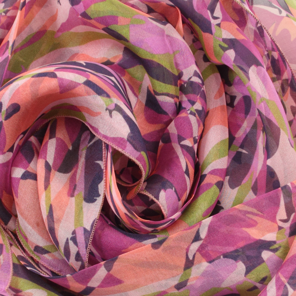 Women's-silk-scarf-printed-pink-flower-wild