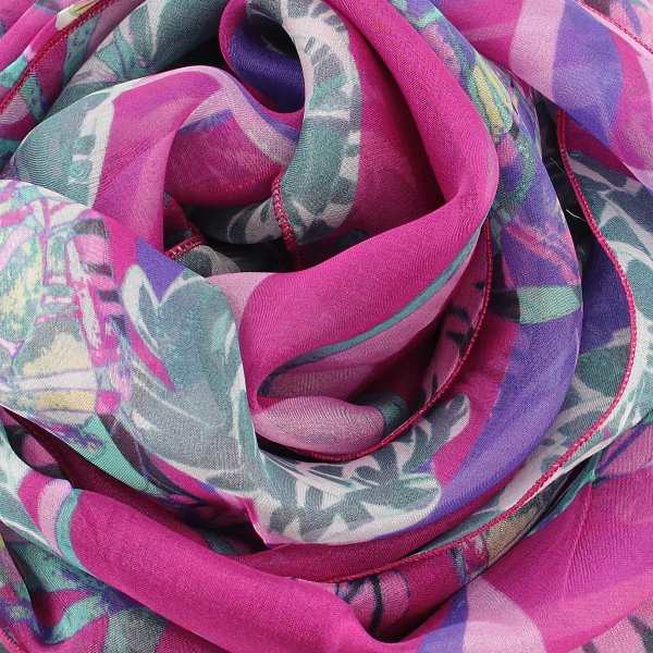 Pink-belle fleur-printed-silk-women’s-scarf