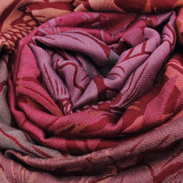 Made-in-France-Ami-pink-red-rayon-cotton-Merino-wool-scarf