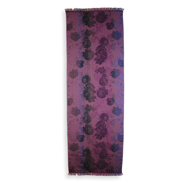 Pink-silk-wool-cotton-women’s-stole-flower-power