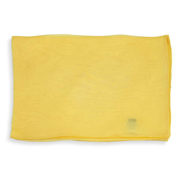 Woman-stole-silk-chiffon-plain-yellow-804A